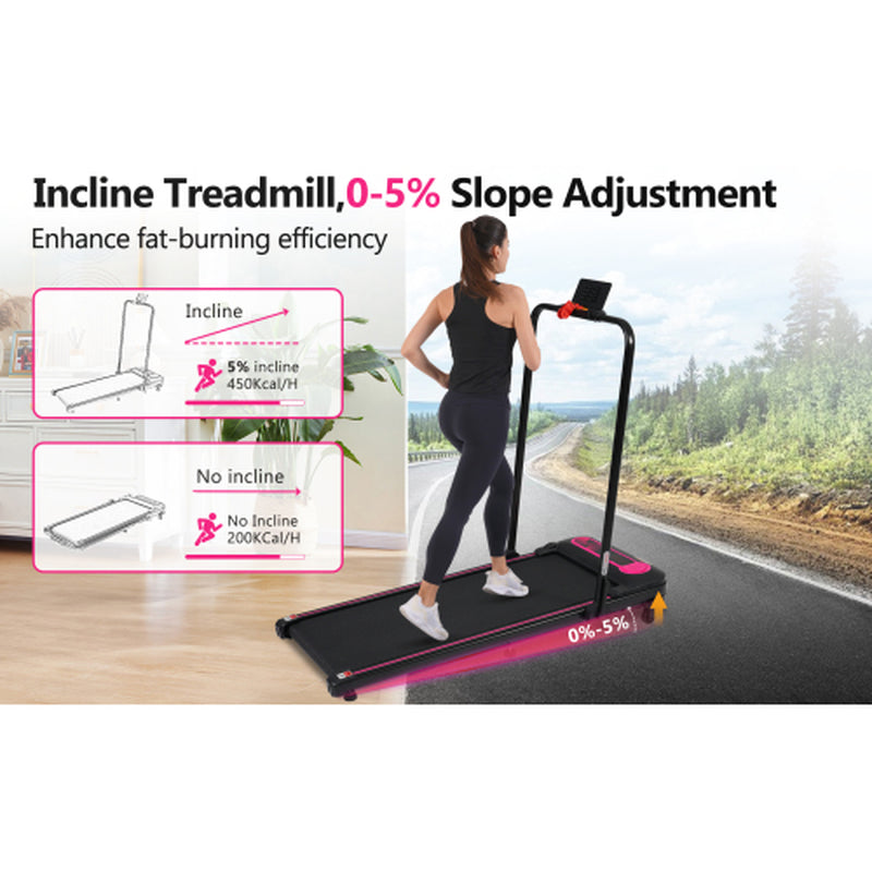 NEW Folding Walking Pad under Desk Treadmill for Home Office -2.5HP Walking Treadmill with Incline 0.5-7.5MPH 300LBS Capacity Treadmill for Walking Running - Two Ways to Adjust Speed