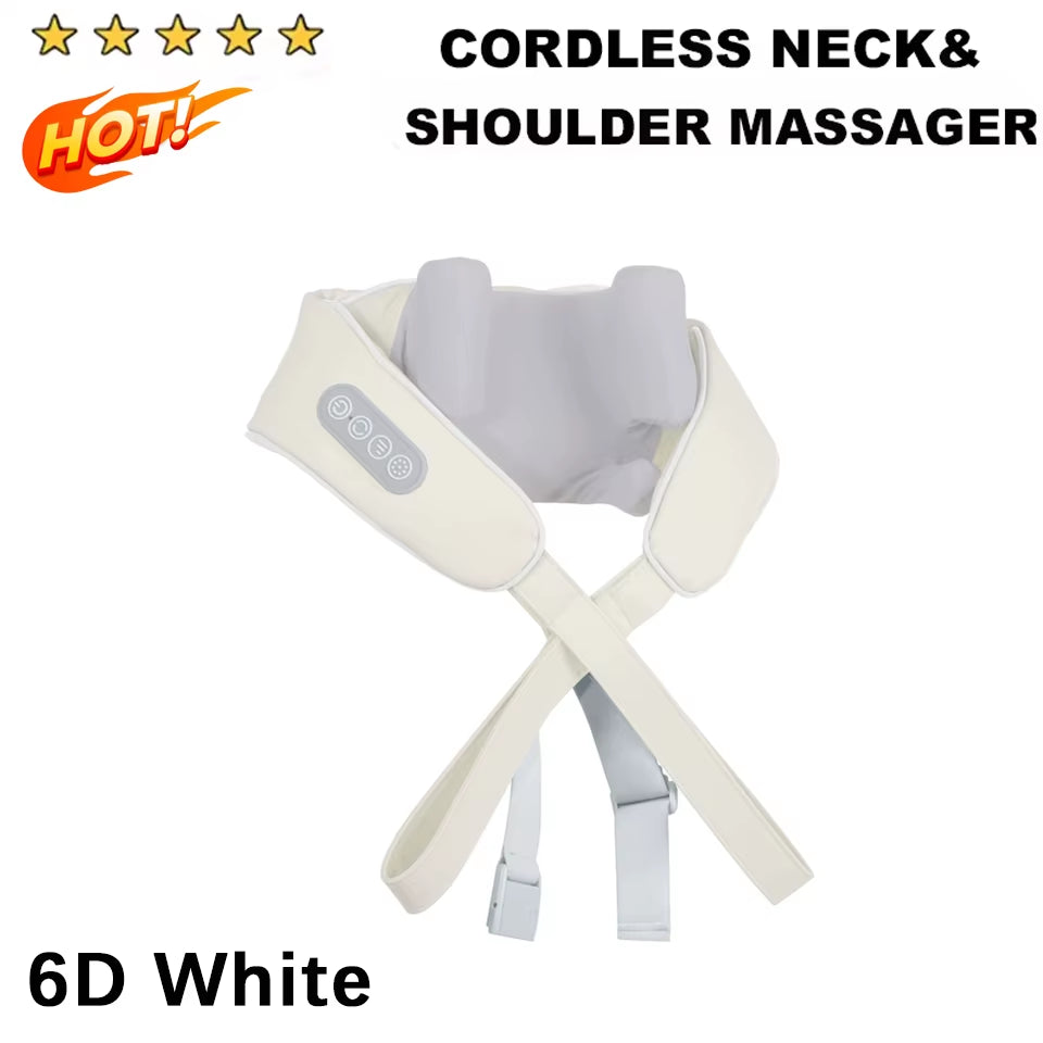 Hot New Brushless Motor Neck and Shoulder Massager Wireless Shoulder and Back Kneading Massage Shawl Neck Masajeador Family Gift
