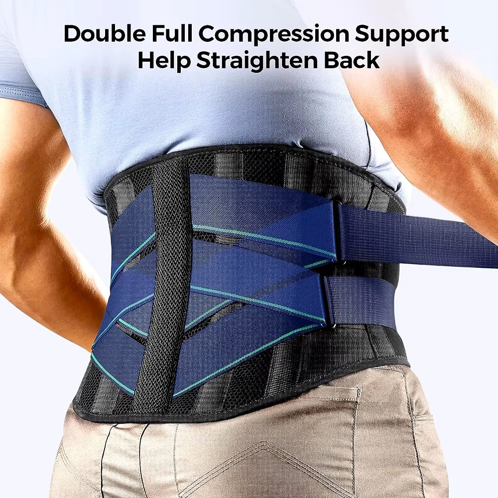 1PCS Compression Back Brace - Lumbar Support Belt for Herniated Disc,Workout,Heavy Lifting,Posture Correction (Men & Women)