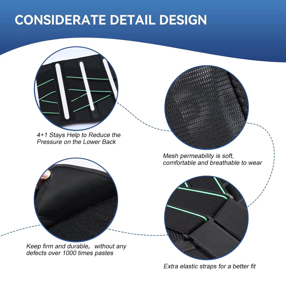 1PCS Compression Back Brace - Lumbar Support Belt for Herniated Disc,Workout,Heavy Lifting,Posture Correction (Men & Women)