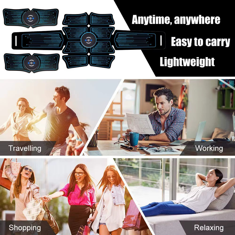 ABS Stimulator Abdominal Muscle Rechargeable EMS Electrostimulator Trainer Muscle Toner Toning Workout for Men Women