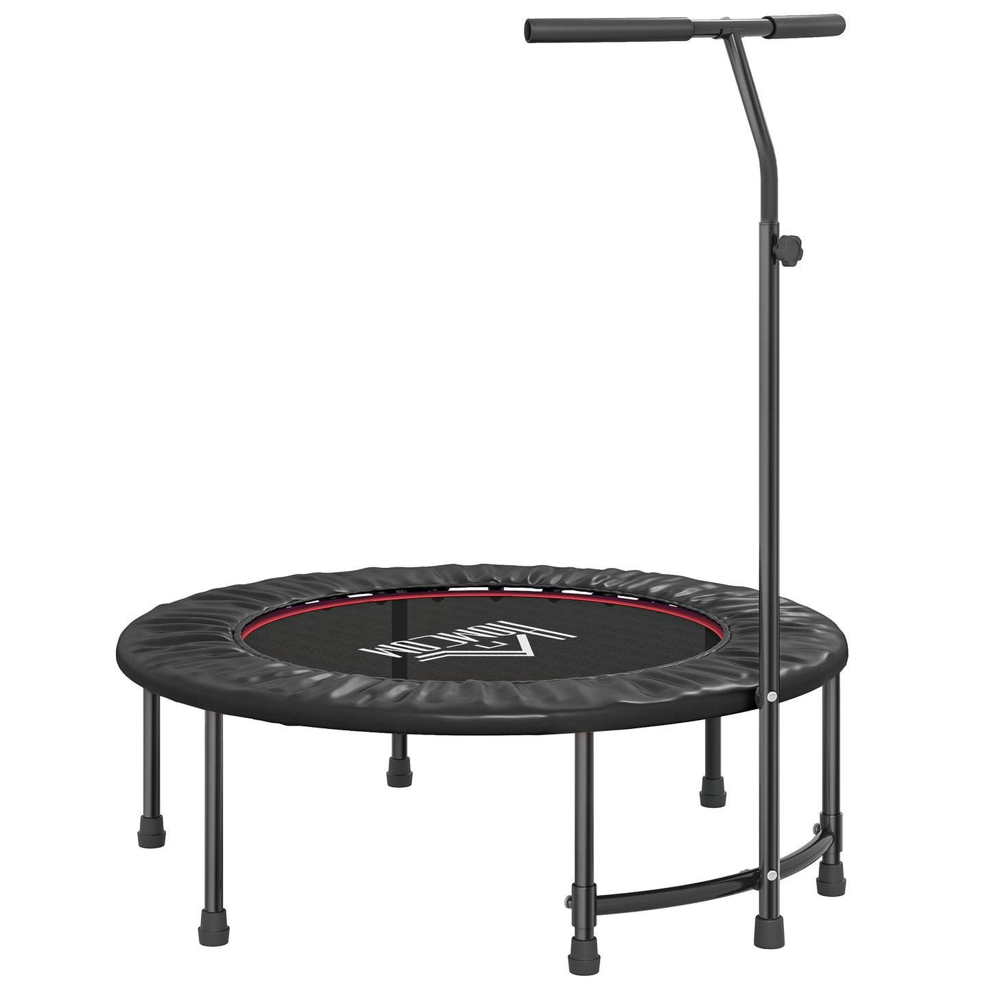 40" Fitness Trampoline With Adjustable Handle, Rebounder Trampoline, Mini Jumper For Indoor Exercise Workout, Black