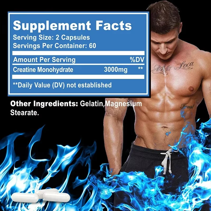 Creatine Monohydrate - Supports Muscle, Energy and Cognitive Function, Increases Lean Muscle Mass - Gluten Freesupplements