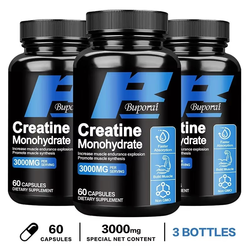 Creatine Monohydrate - Supports Muscle, Energy and Cognitive Function, Increases Lean Muscle Mass - Gluten Freesupplements