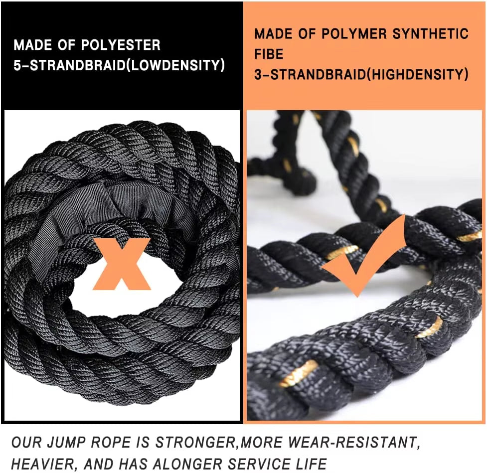 25 Mm*3 M Weighted Jump Rope for Fitness Heavy Jump Rope 10Ft Women Men Workout Battle Ropes Fitness Training Skipping Rope