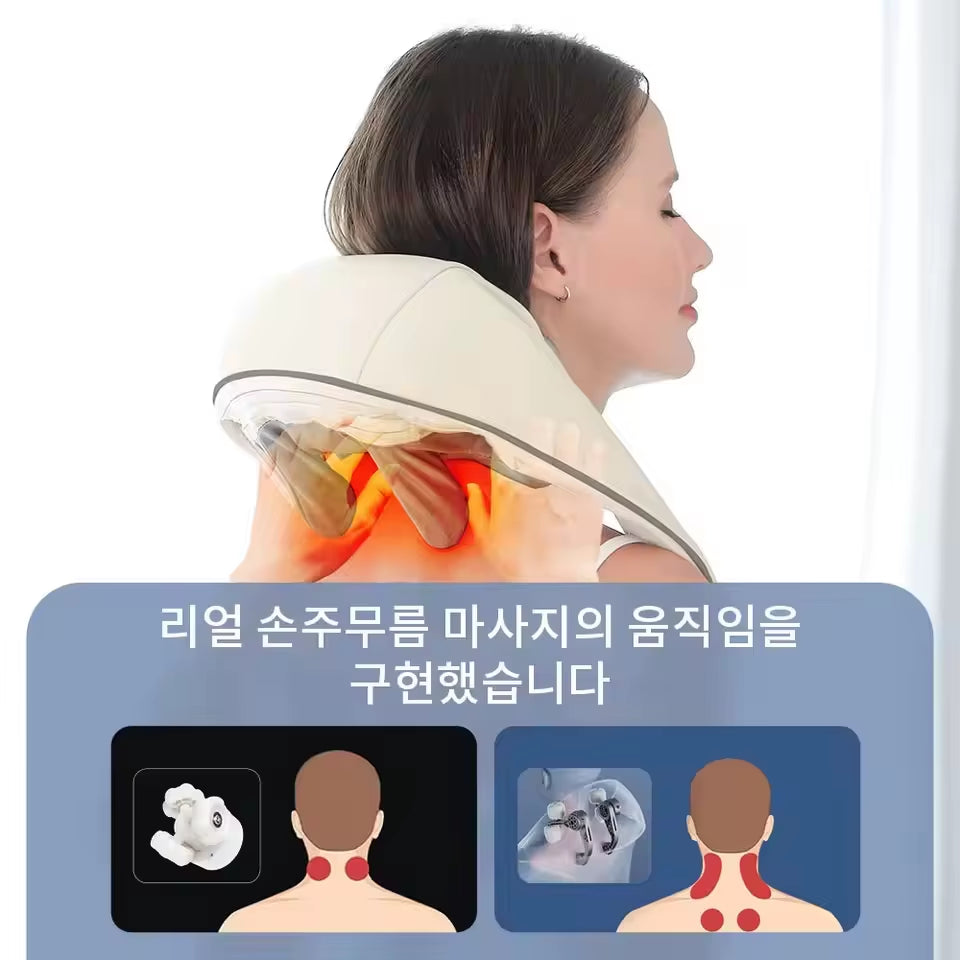 Hot New Brushless Motor Neck and Shoulder Massager Wireless Shoulder and Back Kneading Massage Shawl Neck Masajeador Family Gift