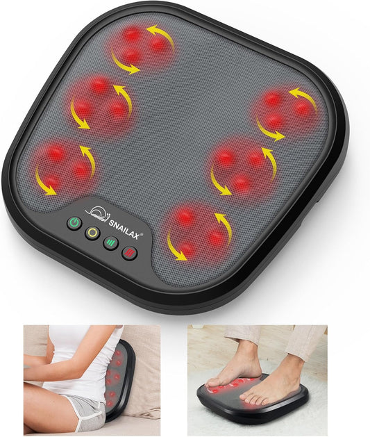 Shiatsu Foot & Back Massager with Heat Therapy - 2-In-1 Foot & Back Pain Relief