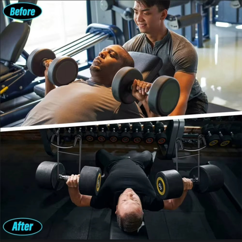 Dumbbell Spotter Hooks 250 Lbs Load Capacity Heavy Power Dumbbells Rack Attachments Safety Connector for Dumbbell Bench Press